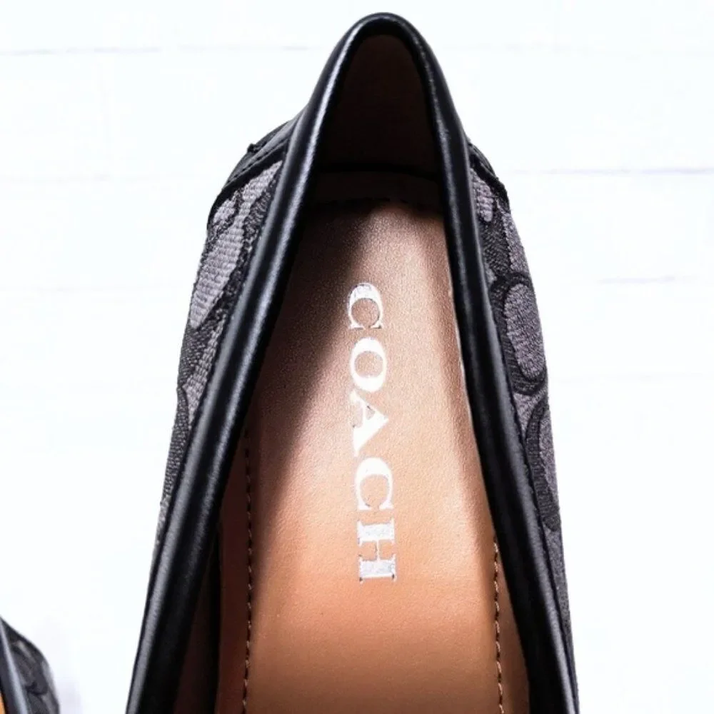 NIB COACH Olive Outline Sig C Jacquard Loafers